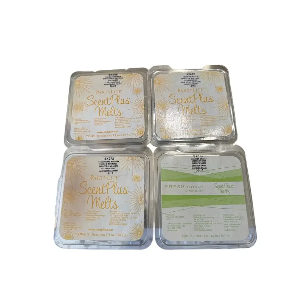 Partylite Scent Plus Melts 4 packs Greener Grass Stawberry cinnamon